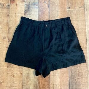 Madewell Black High Waist Paper Bag Shorts Size XL Pockets Everyday Comfort NWOT